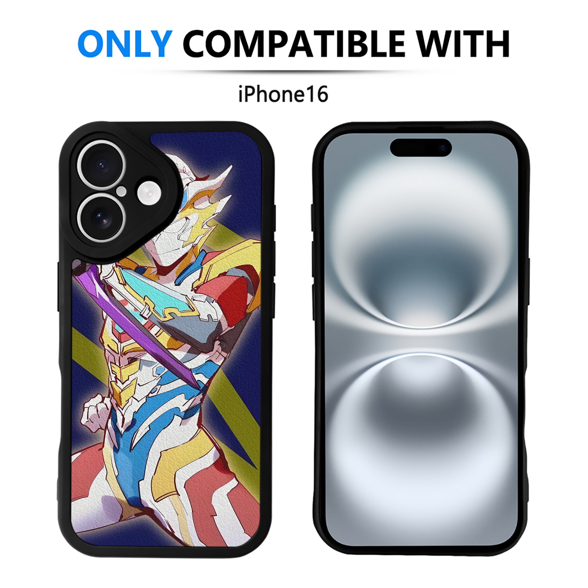 （画像用） ウルトラマン Ultraman 【iPhone 16シリーズ対応】シリコンスマホケース（レザー調） 材質：シリコン